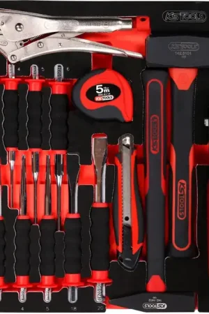 Vente Flash KS TOOLS Jeu de pinces, marteaux et burins dans insert en mousse, 33 pcs ( 811.0033 )