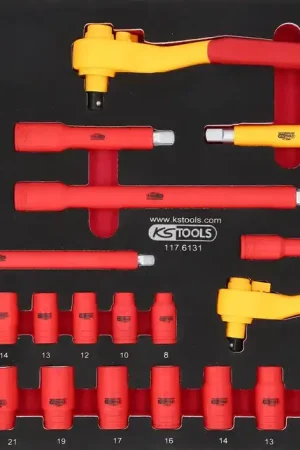 Super Prix KS TOOLS Jeu de douilles isolées 3/8'+1/2' dans une garniture en mousse, 31 pcs ( 117.6131 )