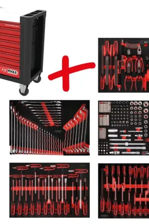 KS TOOLS Composition pour servante d’atelier Performanceplus P10 avec 262 outils pour 5 tiroirs ( 810.5262 ) Vente Flash