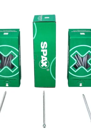 Dernier Modèle SPAX IN.FORCE Vis 8,0 x 400 mm, 100 pcs. Torx T-STAR Plus T40, Tête cylindrique, Filetage total, WIROX, CUT, Pointe de perçage (2x 1221010804005)