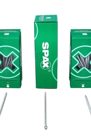 Vente Flash SPAX IN.FORCE Vis 8,0 x 200mm - Torx T-STAR Plus T40 - Filetage complet - Tête cylindrique - WIROX - Pointe de perçage CUT 100 pcs. (2x 1221010802005)