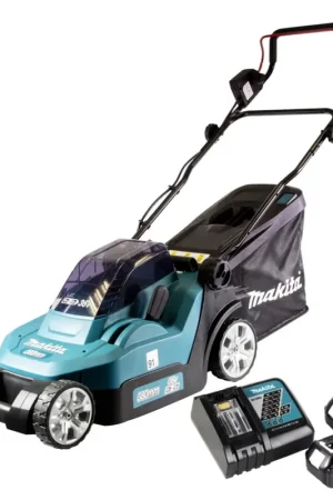 Meilleur Choix Makita DLM 382 RG2 batterie tondeuse 36 V ( 2x 18 V ) 38 cm 40 l + 2x batterie 6,0 Ah + chargeur