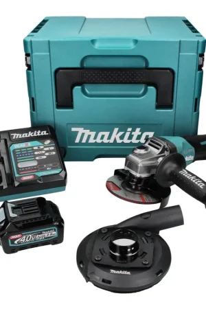 Jusqu'à Épuisement Des Stocks Meuleuse d'angle sur batterie Makita GA 013 GD101 40 V max. 125 mm sans balais XGT + 1x batterie 2,5 Ah + chargeur + hotte d'aspiration + Makpac