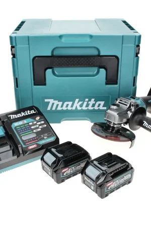 Réduction Makita GA 008 GD201 Meuleuse d'angle sans fil 40 V maxi 125 mm brushless XGT + 2x Batteries 2,5 Ah + Chargeur + Makpac