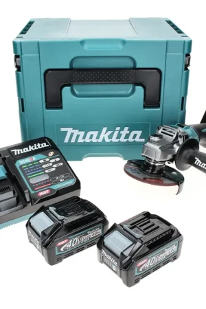 Remise Makita GA 008 GM201 Meuleuse d'angle sans fil 40 V max. 125 mm XGT + 2x Batteries 4,0 Ah + Chargeur + Coffret de transport Makpac