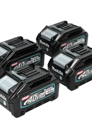 Makita Set de batteries: 4x BL4040 Batteries 4,0 Ah 40V max. - XGT Li-Ion - Classe de protection IP64 - avec Indicateur LED (4x 191B26-6) Achat Immédiat