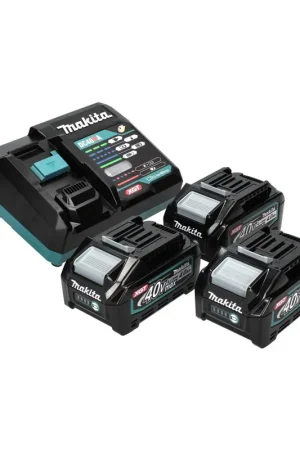Makita Power Source Set 40V max. : 3x BL4040 Batteries 4,0 Ah XGT (3x 191B26-6) + DC40RA Chargeur rapide XGT LXT (191E07-8) Paiement Sécurisé