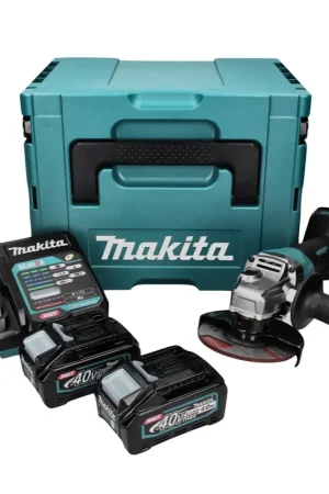 Solde Meuleuse d'angle sur batterie Makita GA 016 GM201 40 V max. 125 mm sans balais XGT + 2x batterie 4,0 Ah + chargeur + Makpac