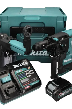 Soldes Makita HR 004 GD 101 marteau combiné à batterie 40 V max. 2,8 J SDS plus XGT Brushless + aspiration DX 14 + 1x batterie 2,5 Ah + chargeur + Makpac