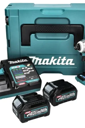 Vente Flash Makita TD001GD201 Visseuse à percusion sans fil 220Nm 40V 1/4" XGT Brushless + 2x Batteries 2,5Ah + Chargeur + Coffret Makpac