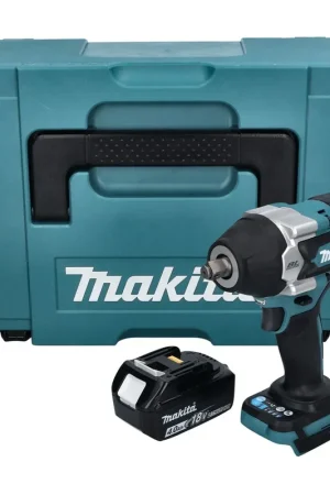 Makita DTW 700 M1J Clé à choc sans fil 18 V 700 Nm 1/2'' XPT Brushless + 1x batterie 4,0 Ah + Makpac - sans chargeur Petit Prix