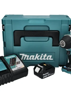 Makita DTW 701 RF1J Clé à choc sans fil 18 V 700 Nm 1/2'' XPT Brushless + 1x batterie 3,0 Ah + chargeur + Makpac Meilleure Vente