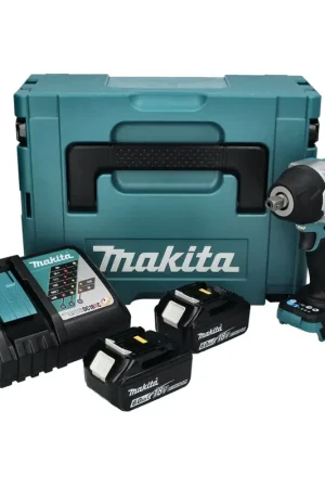 Promotion Makita DTW 701 RGJ Clé à choc sans fil 18 V 700 Nm 1/2'' XPT Brushless + 2x batterie 6,0 Ah + chargeur + Makpac