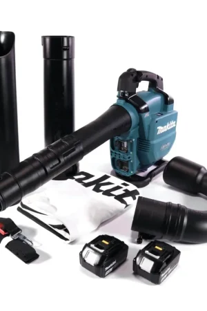 Soldes Makita DUB 363 T2V Souffleur / aspirateur de feuilles à batterie 36 V ( 2x 18 V ) Brushless + kit d'aspiration + 2x batterie 5,0 Ah - sans chargeur