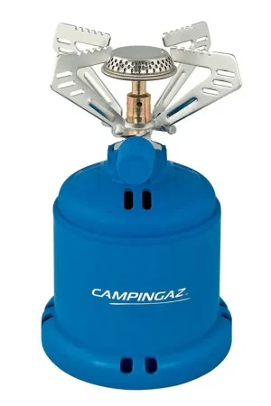 Offre Spéciale Campingaz 206 S Réchaud de camping 1230 Watt 90 g/h + Support de poêle large en acier inoxydable