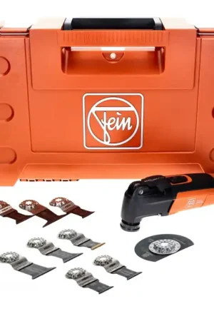 Expédition Rapide FEIN MultiMaster MM 300 PLUS START Machine oscillante sans fil Starlock Plus 250 W + Coffret + Set d'accessoires, 6 pcs.