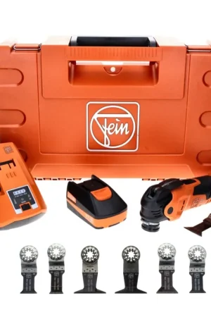Oscillateur à batterie FEIN MultiMaster AMM 300 Plus C 12 V Starlock Plus + 1 batterie 3,0 Ah + chargeur + jeu d'accessoires 6 pièces + mallette Quantité Limitée