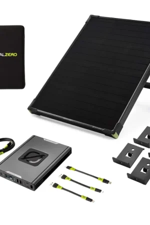 Goal Zero Sherpa 100 AC Power Bank USB C 14,8 V 6,4 Ah + Manchon de protection + Panneau solaire Boulder 50 22 V 50 W 3,5 A + Kit de montage Boulder Must-Have