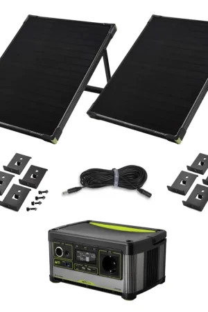 Centrale électrique portable Goal Zero Yeti 500X 5 - 230 V 46,8 Ah + 2x panneau solaire Boulder 50 22 V 50 W 3,5 A + rallonge de 9,1 m + 2x kit de montage Boulder Promotion Saisonnière