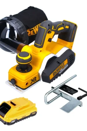 Commande En Gros Raboteuse à batterie DeWalt DCP 580 N 18 V 82 mm sans balais + sac de récupération de poussière DWV 9390 + 1x batterie 3,0 Ah - sans chargeur