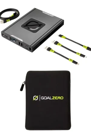 Quantité Limitée Goal Zero Sherpa 100 AC Batterie portative + Chargeur USB C 6,4 Ah - 14,8 V + Étui de protection pour batterie