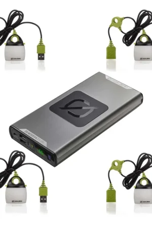 Produit De Marque Goal Zero Sherpa 100 PD Power Bank sans fil Qi Charge 14,8 V 6,4 Ah + 4x Light a Life Mini USB Chainable Light 110 Lumens