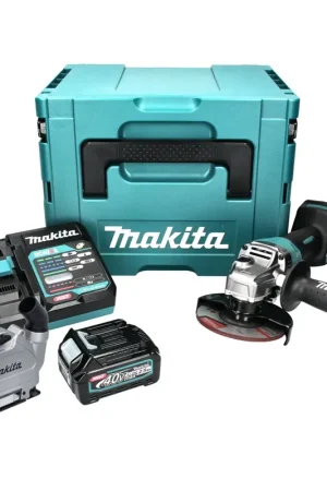 Achat Immédiat Makita GA016GD101 Meuleuse d'angle sans fil 125 mm 40V max. Brushless XGT + 1x Batterie 2,5 Ah + Chargeur + Capot d'aspiration + Coffret Makpac