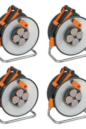Brennenstuhl professionalLINE Set 4x Tourets de câble SteelCore 25 m IP 44 (4x 9191250100) H07RN-F 3G1.5 Prix Cassé