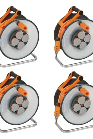 Brennenstuhl professionalLINE - 4x Enrouleurs de câble SteelCore 33 m IP 44 (4x 9191330200) H07BQ-F 3G1.5 Must-Have
