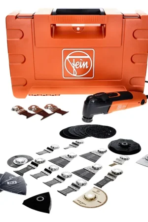 Expédition Rapide FEIN MultiMaster MM 300 PLUS START Machine oscillante sans fil Starlock Plus 250 W + Coffret + Set d'accessoires, 34 pcs.