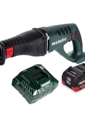 Promotion Saisonnière Metabo ASE 18 LTX Scie sabre sans fil 18 V + 1x Batterie 10,0 Ah + Chargeur