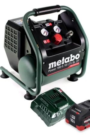Nouvelle Collection Metabo Power 160-5 18 LTX BL OF Compresseur sans fil 18 V 8,0 bar sans brosse + 1x batterie 10,0 Ah + chargeur