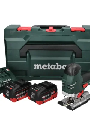 Scie sauteuse Metabo STA 18 LTX 140 avec batterie 18 V + 2x batteries 10,0 Ah + chargeur + métaBOX Prix Choc