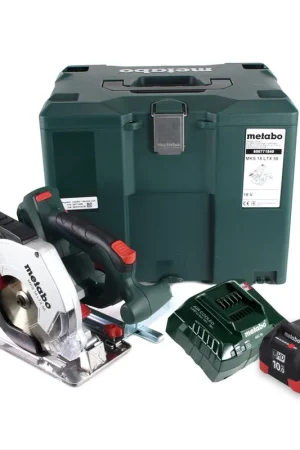 Livraison Express Metabo MKS 18 LTX 58 Scie circulaire à main sans fil 18 V 165 mm + 1x Batterie 10,0 Ah + Chargeur + Coffret MetaLoc