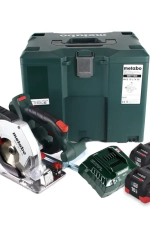 Offre Du Jour Metabo MKS 18 LTX 58 Scie circulaire à main sans fil 18 V 165 mm + 2x Batteries 10,0 Ah + Chargeur + Coffret MetaLoc