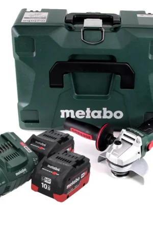 Promotion Metabo W 18 LTX 125 Quick 18 V 125 mm Meuleuse d'angle sans fil (602174840) + 2x Batteries 10,0 Ah + Chargeur + Coffret MetaLoc