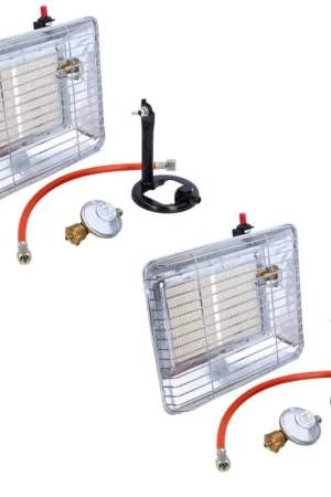 Livraison Express Rothenberger Industrial Set - 2x Chauffages au gaz Eco Piezo (2x 35985) 2,7 kW - 4,2 kW pour bouteilles de gaz propane de 5 kg et 11 kg