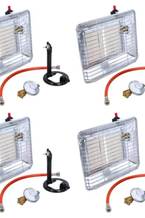 Bon Plan Rothenberger Industrial Set Chauffage au gaz Piezo (4x 35985) 2,7 kW - 4,2 kW pour bouteilles de gaz propane de 5 kg et 11 kg