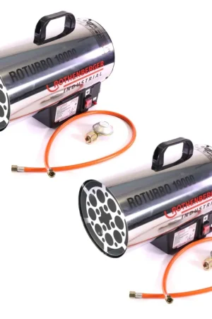 Usine Directe Rothenberger Industrial Set pistolet chauffant RoTurbo 19000 + Allumage piezo + Tuyau + Régulateur flamme 980 °C (2x 1500000051)