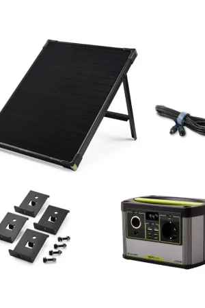 Vente Flash Goal Zero Yeti 200X - 230 V Centrale électrique portable 13 Ah + Panneau solaire Boulder 50 22 V 50 W 3,5 A + Rallonge 4,5 mètres + kit de montage Boulder