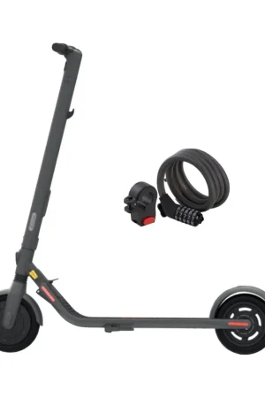 Soldes Ninebot by Segway KickScooter E25D E- Trottinette électrique 300 W, 20 km/h + KickScooter Serrure à combinaison