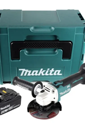 Soldes Makita DGA 504 G1J Meuleuse d'angle sans fil 18 V 125 mm brushless + 1x Batterie 6.0 Ah + Coffret Makpac - sans chargeur