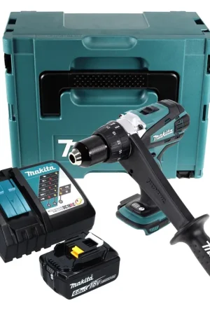 Makita DDF 458 RG1J Perceuse-visseuse 18 V, 91Nm+ 1x Batterie 6,0 Ah + Chargeur + Coffret Makpac Commander Maintenant