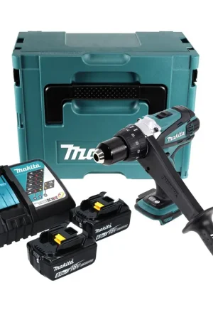 Makita DDF 458 RGJ Perceuse visseuse sans fil 18 V 91 Nm + 2x Batteries 6 Ah + Chargeur + Makpac Marque