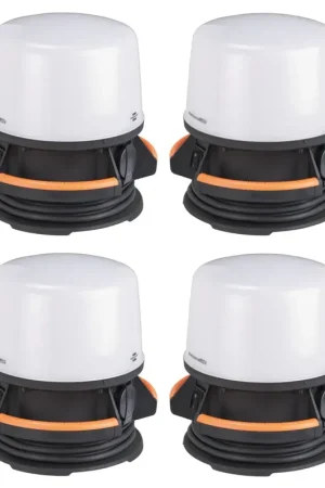 Vente Directe Brennenstuhl professionalLINE Set 4x ORUM Projecteur de travail à LED Projecteur de chantier 360° 4090 lumens (4x 9171400400) 50 watts IP54 BGI 608