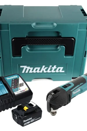 Makita GTM51RG1J Découpeur-ponceur multifonctions sans fil 18V + 1x Batterie 6,0Ah + Chargeur + Coffret Makpac Offre Exclusive