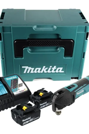 Makita DTM51RGJ Découpeur-ponceur multifonctions sans fil 18V + 2x Batteries 6,0Ah + Chargeur + Coffret Makpac Meilleure Vente