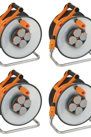 Brennenstuhl professionalLINE Set - 4x Tourets de câbles SteelCore 33 m IP 44 (4x 9192330200) H07BQ-F 3G2.5 Offre Du Jour