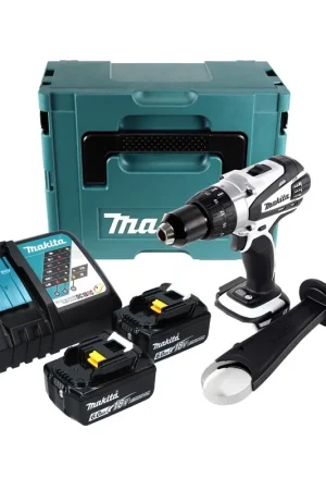 Top Vente Makita DDF 458 RGJ W perceuse-visseuse sans fil 18 V 91 Nm blanc + 2x batteries 6,0 Ah + chargeur + Makpac