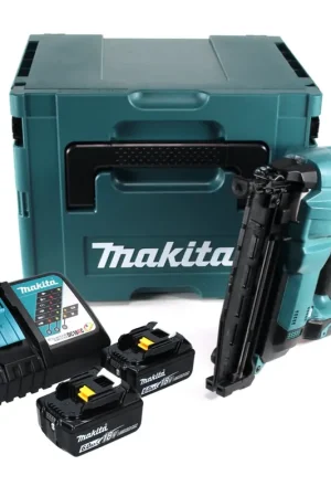 Vente Directe Makita DBN 600 RGJ cloueuse à tête d'emballage sur batterie 18 V + 2x batteries 6,0 Ah + chargeur + Makpac